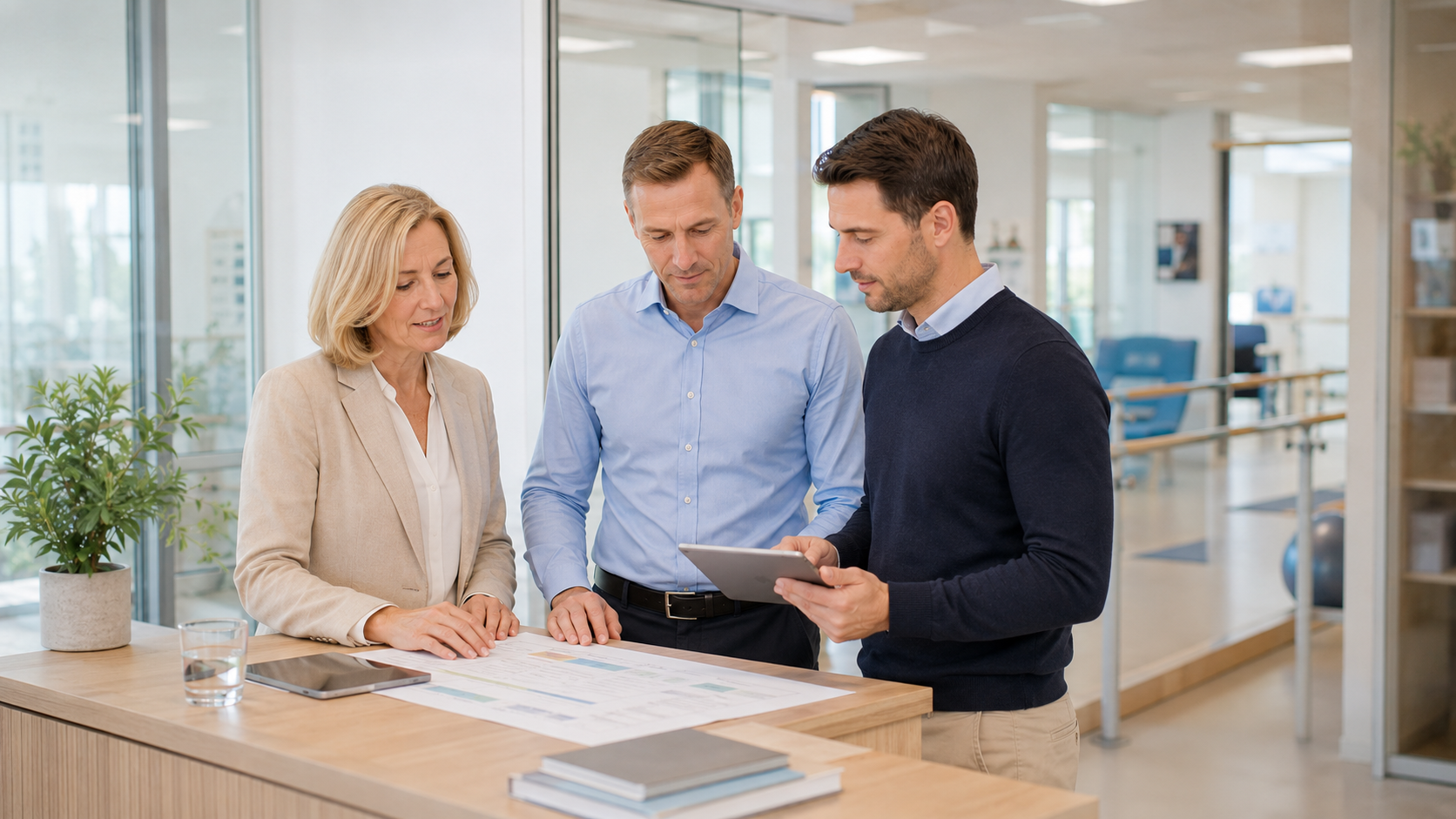 Klinikteam und GMS Softwaremanufaktur besprechen gemeinsam den Projektstart